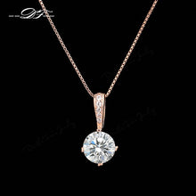 Load image into Gallery viewer, Double Fair OL Style Cubic Zirconia Chain Necklaces &amp; Pendants Rose Gold Color Fashion Crystal Wedding Jewelry For Women DFN426