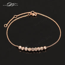 Load image into Gallery viewer, Double Fair Metal Beads Anklets Chain Rose Gold Color/Silver Tone Simple Style Foot Fashion Jewellery/Jewelry For Women DFA020