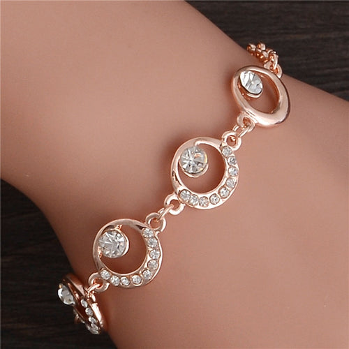 Trendy Summer New Fashion Hot Round Crystal Jewelry charm bracelet & Bangles anklet for women Gold bracelets for women