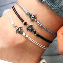 Load image into Gallery viewer, NS37 Summer Beach Turtle Shaped Charm Rope String Anklets For Women Ankle Bracelet Woman Sandals On the Leg Chain Foot Jewelry