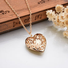 Load image into Gallery viewer, Terreau Kathy Real Shooting Plated Gold Hollow Heart-Shaped Pendant Necklace Women Jewelry Accessories Cute Photo Box