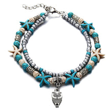 Load image into Gallery viewer, IF YOU Fashion Sea Turtles Imitation Pearls Starfish Charms Bracelets Anklets For Women Bohemian Summer Foot Chain Jewelry Gifts