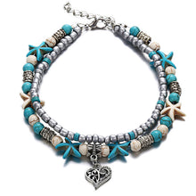 Load image into Gallery viewer, IF YOU Fashion Sea Turtles Imitation Pearls Starfish Charms Bracelets Anklets For Women Bohemian Summer Foot Chain Jewelry Gifts