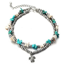 Load image into Gallery viewer, IF YOU Fashion Sea Turtles Imitation Pearls Starfish Charms Bracelets Anklets For Women Bohemian Summer Foot Chain Jewelry Gifts