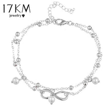 Load image into Gallery viewer, 17KM New Double Infinite Beads Pendant Anklet Foot Chain For Woman Summer Bracelet Charm 2 Color Anklets Foot Jewelry Gift