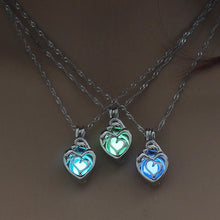 Load image into Gallery viewer, 3 Colors Heart Shape Glowing in the Dark Necklace Jewelry For Women Hollow Luminous Necklace Pendant Wholesale Christmas Gifts