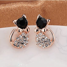 Load image into Gallery viewer, Hot Sell Fashion Earrings/Fashion jewelry/Lovely Rhinestone Cat Earrings Cute Cat Stud Earrings For Women Girls Gift