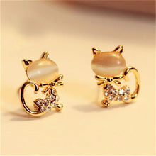 Load image into Gallery viewer, Hot Sell Fashion Earrings/Fashion jewelry/Lovely Rhinestone Cat Earrings Cute Cat Stud Earrings For Women Girls Gift