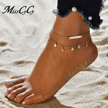 Load image into Gallery viewer, MissCyCy Boho Style Star Anklet Fashion Multilayer Foot Chain 2018 New Ankle Bracelet for Women Beach Accessories Gift