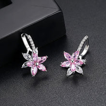 Load image into Gallery viewer, LUOTEEMI Cute Romantic Lovely Clear Stone Flower Shape Convenient Simple Stud Earrings Copper Cubic Zirconia For Women Party