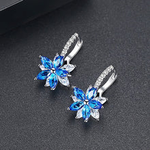 Load image into Gallery viewer, LUOTEEMI Cute Romantic Lovely Clear Stone Flower Shape Convenient Simple Stud Earrings Copper Cubic Zirconia For Women Party