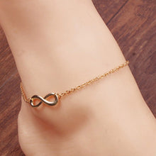 Load image into Gallery viewer, Women Forever Infinity Charm Anklet 8 Chain Ankle Bracelets On Leg Sexy Barefoot Sandal Beach Silver Gold Foot Jewelry For Girls