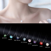 Load image into Gallery viewer, New 1piece 3claws CZ Collar Choker Necklace Invisible Transparent Fishing Line Crystal Silver Pendant Necklace for Women