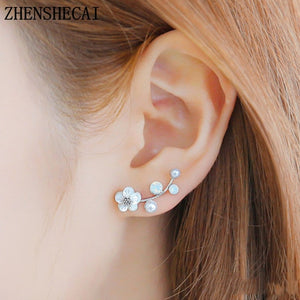 Crystal Flower drop Earrings