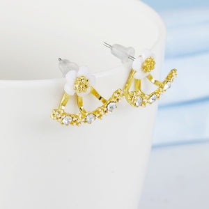 Crystal Flower drop Earrings