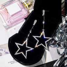 Load image into Gallery viewer, 2018 New Fashion Brincos Oorbellen Bijoux Crystal Rhinestone Hollow Five-pointed Star Hanging Earrings Ladies Fashion Jewelry