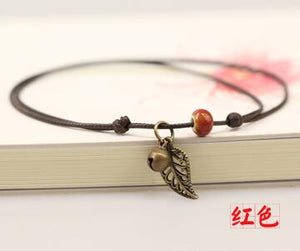 Simple Ceramic Anklets female  original hand-woven fashion anklets leaf ceramic jewelry jewlries wholesale #1023