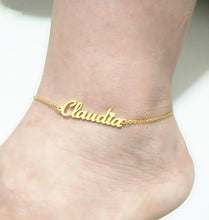 Load image into Gallery viewer, Personalized Custom Name Women Anklet Bracelet Foot Jewelry Handmade Any Letter Alphabet Chain Anklets Birthday Gifts Girls Boys