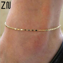 Load image into Gallery viewer, 1PC Simple Style Sexy Gold Silver Beach Anklet Chain Women Anklet Bracelet Barefoot Foot Jewelry Fashion  Accessories
