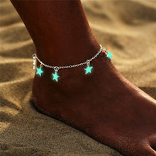 Load image into Gallery viewer, Bohemia Luminous Heart Pendant Anklets For Women Pretty Bracelet on the Leg Lover Anklet Fashion Female Foot Jewelry Party Gift
