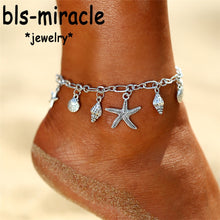 Load image into Gallery viewer, Bls-miracle Boho Wave Turtle Pendant Anklets For Women Fashion Shell Ankle Bracelets On The Leg Bohemian Foot Jewelry AX-10