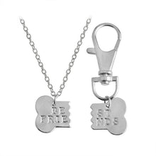 Load image into Gallery viewer, QIHE JEWELRY 2pcs/set Gold Silver Color Dog Bone Best Friends Charm Necklace &amp; Keychain  BFF Bones Friendship Jewelry