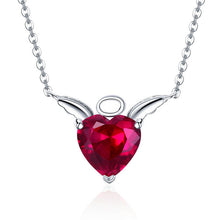 Load image into Gallery viewer, BAMOER New Collection 100% 925 Sterling Silver Devil Wings Red CZ Necklaces Pendant For Women Fashion Silver Jewelry SCN286