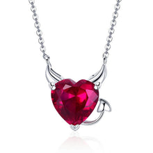 Load image into Gallery viewer, BAMOER New Collection 100% 925 Sterling Silver Devil Wings Red CZ Necklaces Pendant For Women Fashion Silver Jewelry SCN286