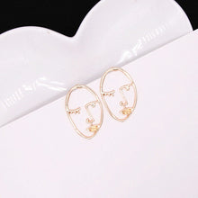 Load image into Gallery viewer, 2018 New Arrival Abstract Stylish Hollow Out Face Dangle Earrings Girls Statement Drop Earrings Statement  Earrings A04