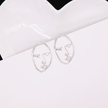 Load image into Gallery viewer, 2018 New Arrival Abstract Stylish Hollow Out Face Dangle Earrings Girls Statement Drop Earrings Statement  Earrings A04