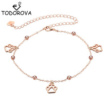 Load image into Gallery viewer, Todorova Animal Pet Paw Print Anklet Foot Chain Anklet Summer Bracelet Charm Anklet Paw Tassel Sandals Beach Foot Jewelry Gift