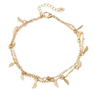 1 PCS Summer Beads Pendant Anklet Foot Chain Ankle Snow Bracelet Charm Leaf Anklet Tassel Beach Vintage Foot Jewelry Gift 2019