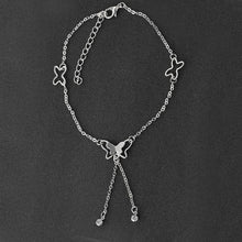 Load image into Gallery viewer, QCOOLJLY Butterfly Pendant Anklets Foot Chain Summer Yoga Beach Leg Bracelet Handmade Anklet Rose Gold Silver Color Jewelry