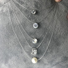 Load image into Gallery viewer, SUMENG Female Transparent Fishing Line Necklace Silver Invisible Chain Necklace Women Rhinestone Choker Necklace Collier Femme