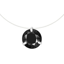 Load image into Gallery viewer, SUMENG Female Transparent Fishing Line Necklace Silver Invisible Chain Necklace Women Rhinestone Choker Necklace Collier Femme