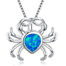 Load image into Gallery viewer, Fashion Silver Filled Blue Imitati Opal Sea Turtle Pendant Necklace for Women Female Animal Wedding Ocean Beach Jewelry Gift