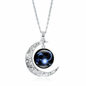 XUSHUI XJ 12 Constellation Glass Cabochon Pendant Necklace