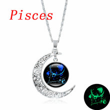 Load image into Gallery viewer, XUSHUI XJ 12 Constellation Glass Cabochon Pendant Necklace