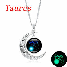 Load image into Gallery viewer, XUSHUI XJ 12 Constellation Glass Cabochon Pendant Necklace