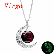 Load image into Gallery viewer, XUSHUI XJ 12 Constellation Glass Cabochon Pendant Necklace