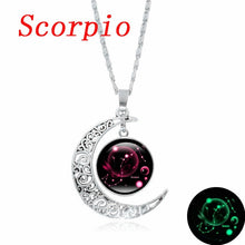 Load image into Gallery viewer, XUSHUI XJ 12 Constellation Glass Cabochon Pendant Necklace