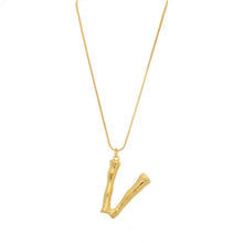 Load image into Gallery viewer, Initial Letters Necklace Women Gold Color Chain 2018 Fashion Long Necklaces Big Pendant Boho Statement Necklace Collier Femme