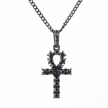 Load image into Gallery viewer, Hip Hop Stainless Steel Cross Pendant Necklace Shellhard Gold Silver Color Crystal Long Chain Necklace Men Women Charm Jewelry