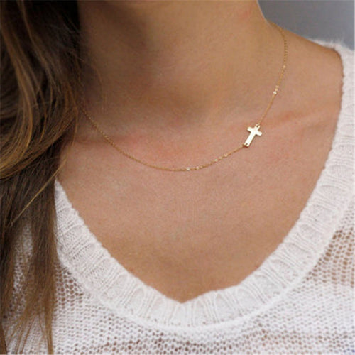 New Fashion cross Pendant Necklace Women gold necklace Holiday Beach Statement Jewelry Wholesale