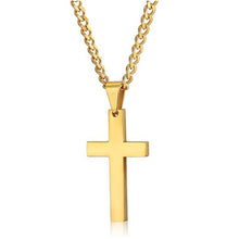 Load image into Gallery viewer, New Cross Necklaces &amp; Pendants For Men Stainless Steel Gold Colour Male Pendant Necklaces Prayer Jewelry Friend Gift