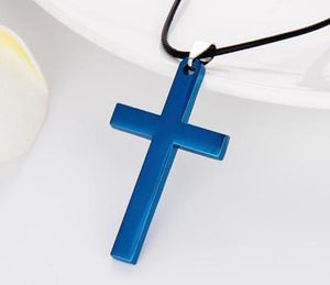 New Cross Necklaces & Pendants For Men Stainless Steel Gold Colour Male Pendant Necklaces Prayer Jewelry Friend Gift