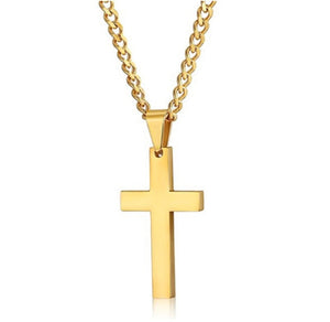 New Cross Necklaces & Pendants For Men Stainless Steel Gold Colour Male Pendant Necklaces Prayer Jewelry Friend Gift