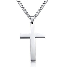 Load image into Gallery viewer, New Cross Necklaces &amp; Pendants For Men Stainless Steel Gold Colour Male Pendant Necklaces Prayer Jewelry Friend Gift