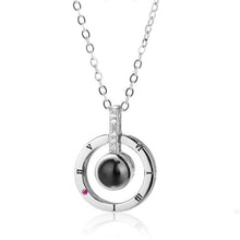 Load image into Gallery viewer, Dropshipping New Rose Gold Silver 100 Languages I Love You Projection Pendant Necklace Romantic Love Memory Wedding Necklace