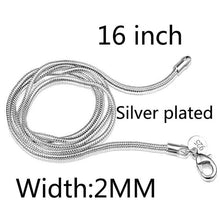 Load image into Gallery viewer, 925 sterling silver Snake Chain Plated Necklace Statement Jewelry Women sterling silver jewelry chokers fashion accessories